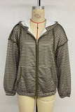 Striped Zip-Up Casual Jacket