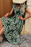 Striped Ruffle Hem Maxi Dress