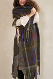 Plaid Fringed Scarf