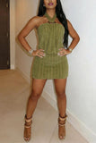 Draped Halter Casual Dress