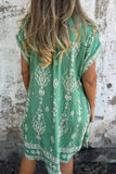 Printed Button-Front Casual Dress