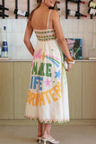 Scenic Print Midi Dress