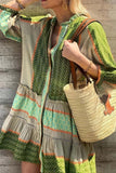 Patterned Bohemian Casual Dress