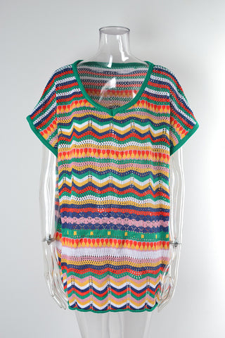 Vibrant Patterned Knit Cover-up