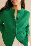 Buttoned Round Neck Cardigan
