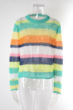Vibrant Striped Crochet Top