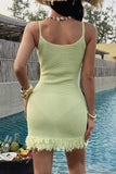 Spaghetti Strap Knit Casual Dress