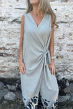 Wrap-Front Wide-Leg Jumpsuit
