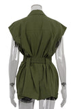 Belted Sleeveless Jacket