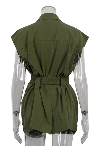 Belted Sleeveless Jacket