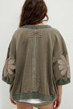 Floral Sleeve Casual T-Shirt