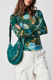 Floral Mesh Long Sleeve Blouse