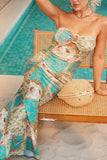 Strapless Printed Midi Dress