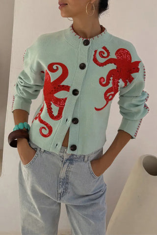 Octopus Embellished Cardigan