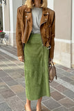 Chic Midi Skirt with Slit