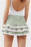 Ruffle Gingham Mini Skirt