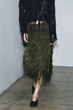 Fringe Maxi Skirt