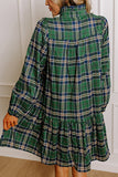 Plaid A-Line Casual Dress