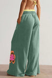 Floral Wide-Leg Casual Pants