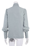 High Collar Button-Up Blouse
