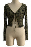 Floral Sheer Tie-Front Blouse