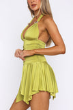 Halter Neck Ruched Sundress