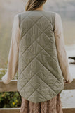 Quilted Longline Vest with Pockets
