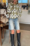 Argyle Horse Pattern Sweater