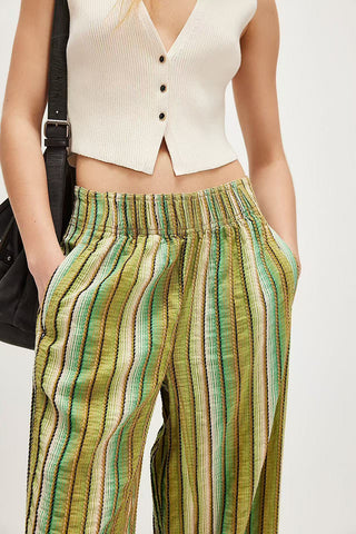 Striped Wide-Leg Casual Pants