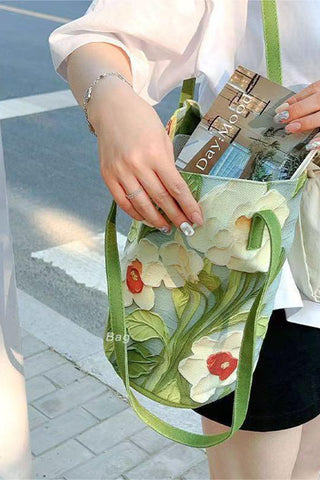 Floral Detail Tote Bag