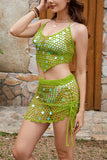 Sequin Crochet Swim Cover-Up Set