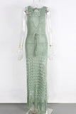 Crochet Fringe Cover-Up Dress