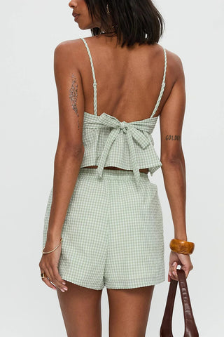 Stylish Gingham Short Set