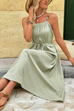 Pleated Strappy Casual Dress