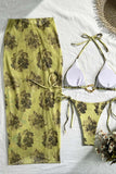 Floral Print Bikini Set with Cover-Up
