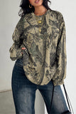 Camouflage Print Long Sleeve Top