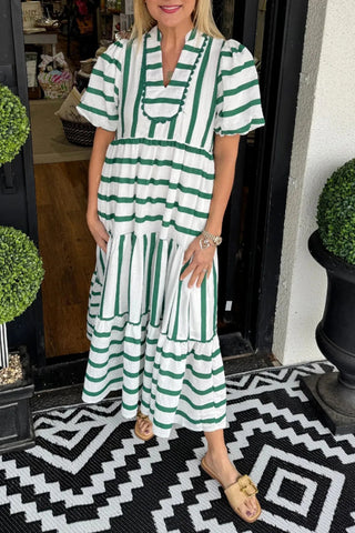 Striped Casual Midi Dress