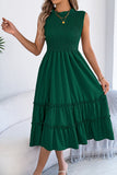 Sleeveless Smocked Casual Dress