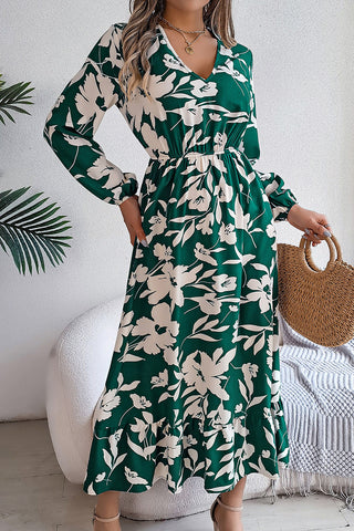 Floral Long-Sleeve Casual Dress