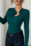 Ring Detail Twist Front Blouse