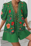 Floral Tie-Front Short Set