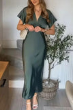Elegant V-Neck Midi Dress