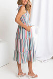 Striped Tiered Casual Dress