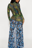 Keyhole Printed Casual Maxi Dress