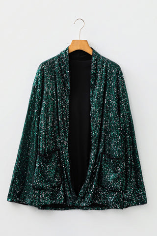 Sequin Open-Front Blazer
