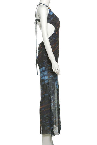 Strappy Open-Back Maxi Casual Dress