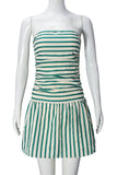 Strapless Striped Casual Dress