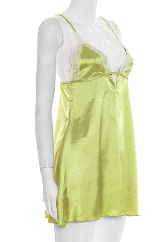 Lace-Trim Slip Dress