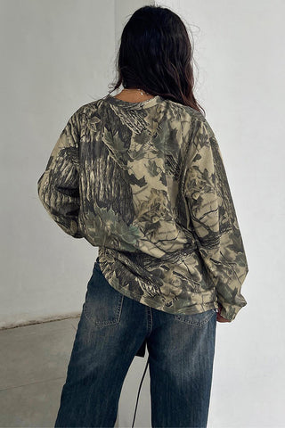 Camouflage Print Long Sleeve Top