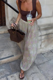 Floral Wide-Leg Casual Pants